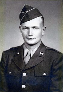 Young soldier in WWII-era uniform portrait