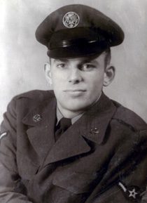Vintage portrait of young man in military uniform