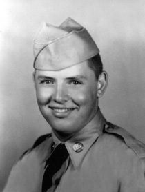 Smiling young man in military uniform portrait