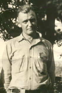 Vintage black-and-white portrait of man outdoors