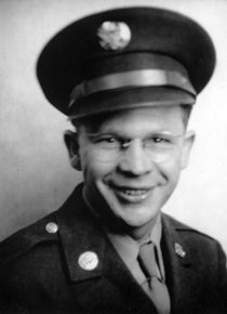 Smiling WWII-era U.S. Army soldier portrait