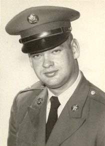 Young man in vintage military dress uniform