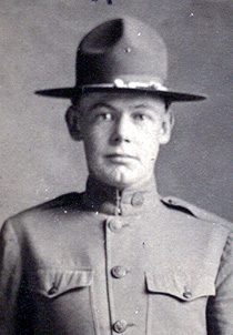 Black-and-white portrait of uniformed soldier