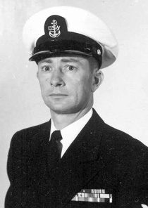 Black and white portrait of navy officer
