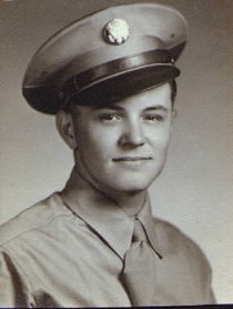 Young soldier in vintage military uniform portrait