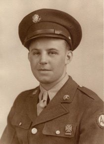 Young man in vintage military uniform