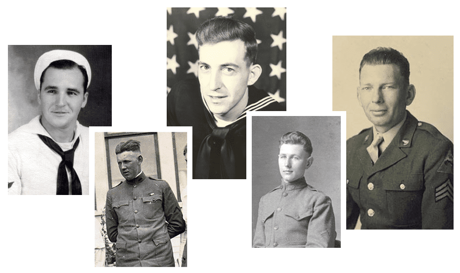 Vintage military portraits collage